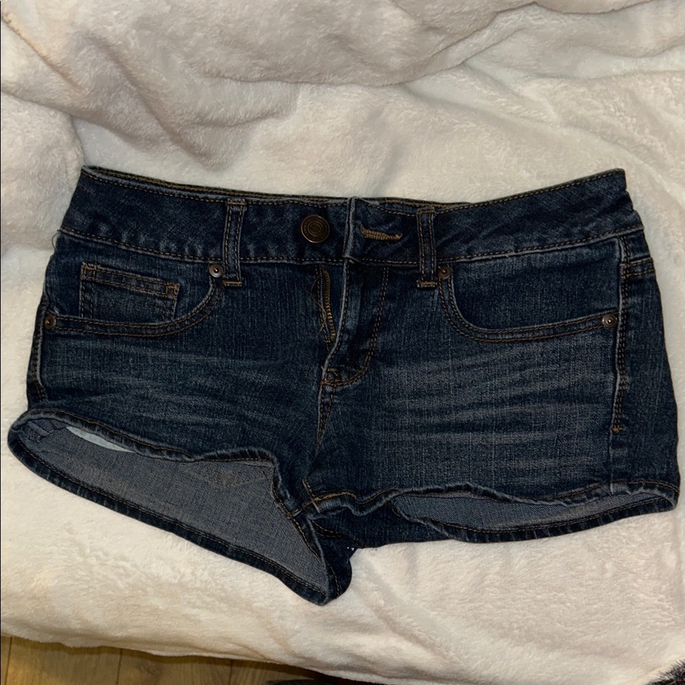 SO Indigo Blue Denim Shorts with Contrast Stitching